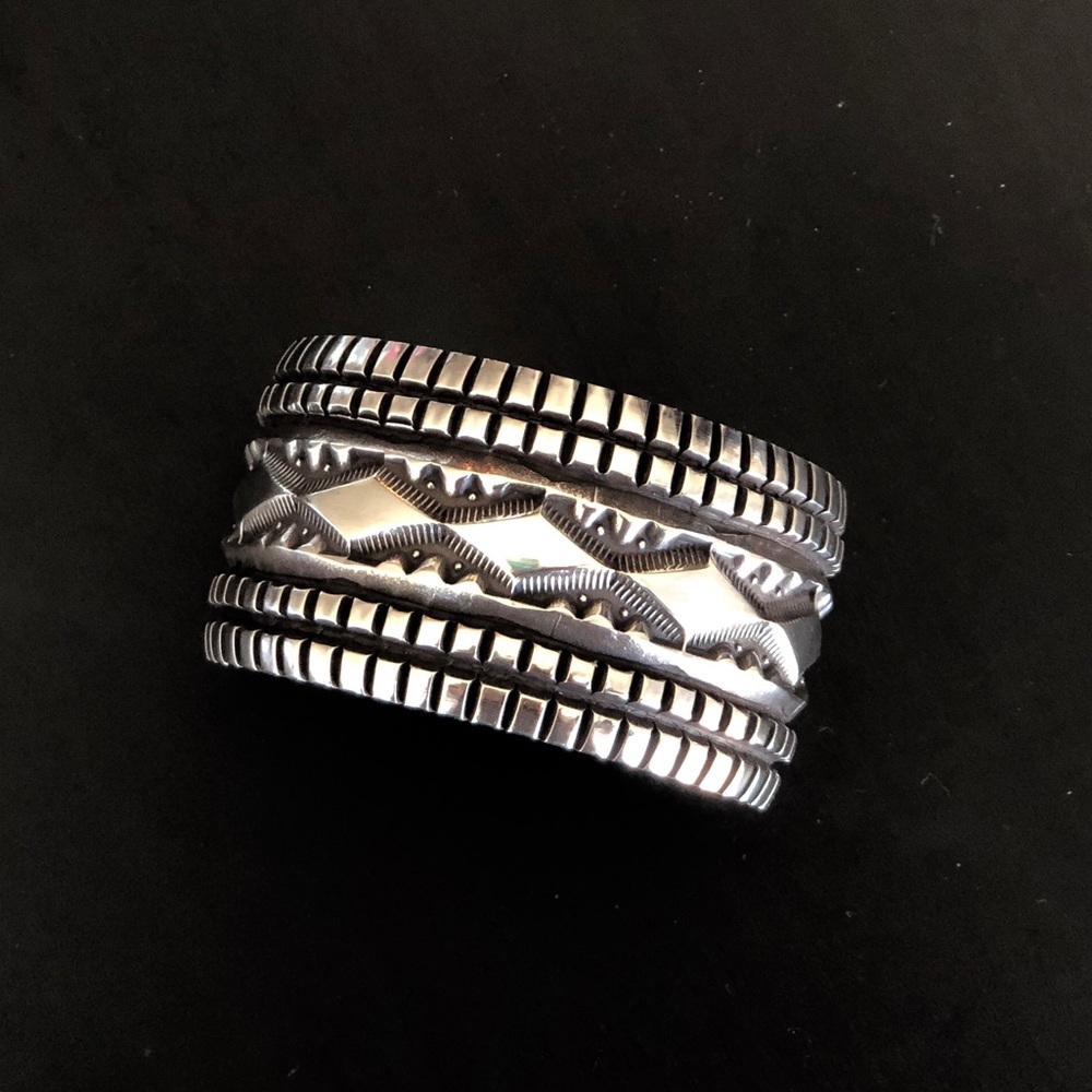 Native American Navajo Silver cuff by Elvira Bill